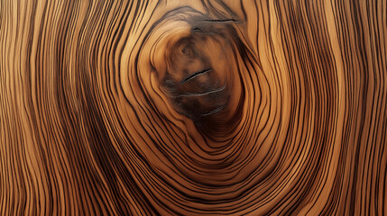 Aufkleber - Close up of knot and grain creating concentric circles in polished wood