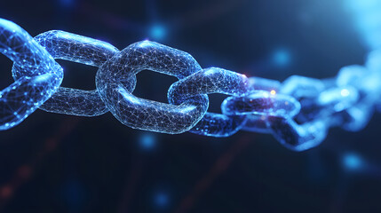 Poster - Chain link with artistic design and abstract background featuring vibrant colors and patterns