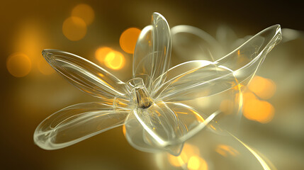 Poster - Close-up of a flower surrounded by soft light and colorful bokeh effect in a natural setting