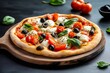 © Lubos Chlubny - Tasty pizza with mozzarella, tomatoes and olives is waiting to be eaten