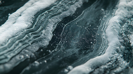 Poster - Close up of a wave crashing against the shore with sunlight reflecting on the water surface