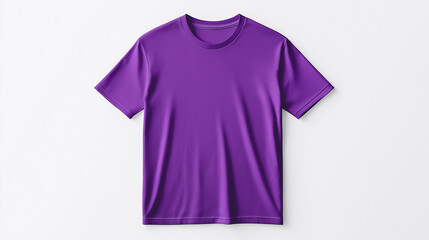 Poster - Purple t-shirt mockup lying on white background