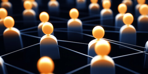 Poster - Network connecting glowing people representing social media and communication