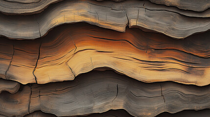 Aufkleber - Weathered wood grain creating stunning abstract patterns in warm and cool tones