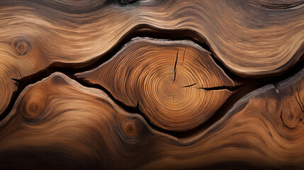 Aufkleber - Exquisite wood grain showing growth rings and natural texture