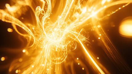 Poster - Close up of a fire with sparks and glowing embers on dark background in artistic interpretation