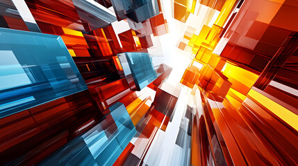 Poster - Abstract background featuring colorful lines and squares with a vibrant artistic design