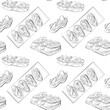 © Toshka - vector seamless pattern line art elements - food, cuisine