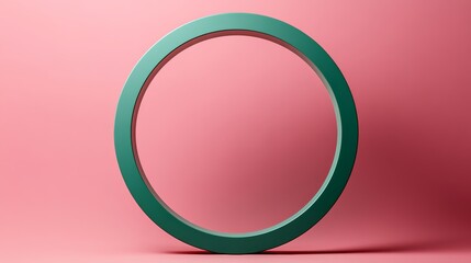 Poster - green circle on a pink background. the circle is the main focus of the image. the pink background cr