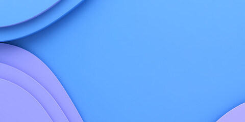 Leinwandbilder - Abstract blue and lavender layered shapes design, creating a modern and minimalist look. Perfect for backgrounds or graphic elements.