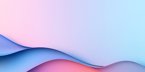 Leinwandbilder - Abstract waves in pastel colors, pink and blue background, smooth lines, modern art, gradient colors, minimalist design, soft transitions.