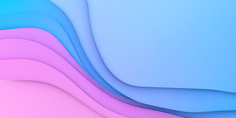 Aufkleber - Pastel wave abstract background. Soft layered ribbons of pink to blue gradient, smooth flowing motion.