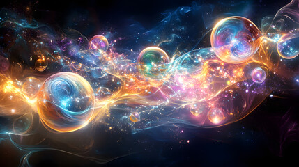 Poster - Surreal abstract wallpaper with colorful swirls and shapes in hd resolution for digital backgrounds and art