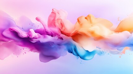 Poster - vibrant abstract color splash art digital canvas contemporary design creative space aesthetic view v
