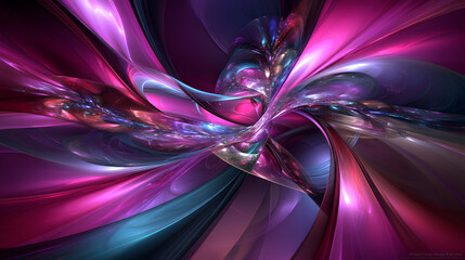 Poster - Abstract artistic interpretation of colorful geometric shapes and patterns in a digital format