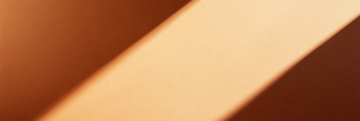 Aufkleber - Abstract diagonal shadow on a textured wall: a dance of light and dark creating unique patterns and depths, in peach, orange, and muted tones.