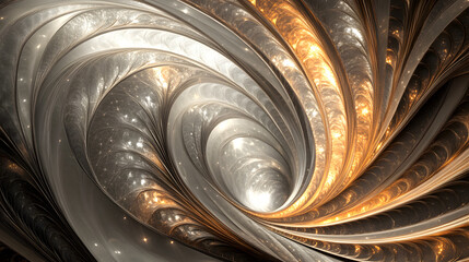 Poster - Abstract cosmic spiral design featuring intricate patterns and vibrant colors in a digital format