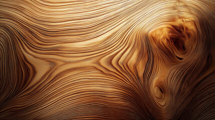 Aufkleber - Smooth wooden texture creating wavy and knotty pattern