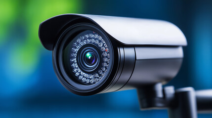 Poster - Modern security camera is recording and providing surveillance and protection