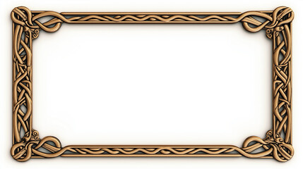Poster - Golden celtic knotted frame creating empty rectangular space