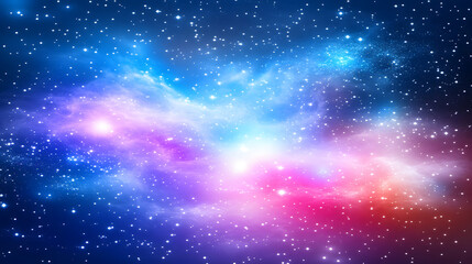 Poster - abstract space background featuring stars and colorful nebulas in a cosmic scene