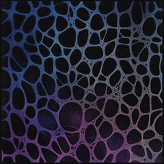 Fototapete - Abstract network pattern with interconnected nodes and edges, exhibiting a cosmic, nebula-like gradient.