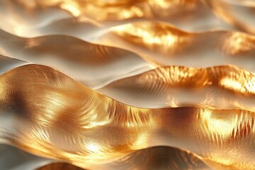 Poster - Abstract gold textured waves, shimmering and luxurious, elegant design background.