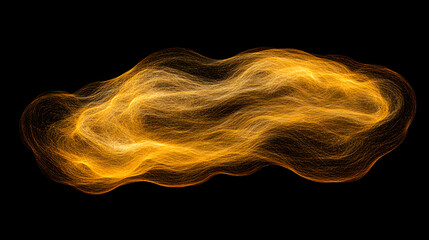 Poster - Abstract yellow fire flames on a black background with dynamic movement and energy representation