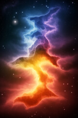 Aufkleber - Colorful nebula shining in the deep space with million stars