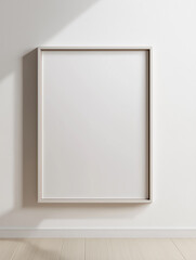 Poster - Empty frame hanging on white wall in minimalist room