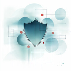 Fototapete - Shield protecting network security in digital world