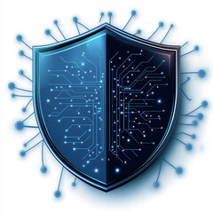 Aufkleber - Digital shield protecting connections with futuristic circuitry