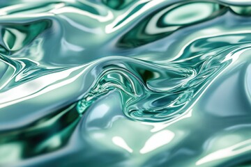 Aufkleber - Abstract teal liquid swirls, reflecting light; a mesmerizing, flowing texture.