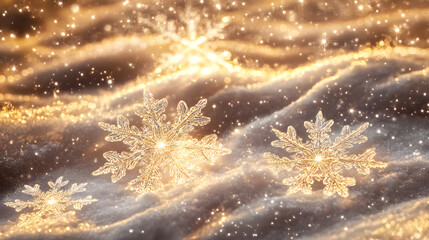 Poster - Snowflakes gently falling on a cloudy night with a soft artistic portrayal