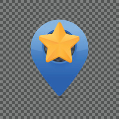 Poster - favorite place map marker icon design with yellow star. vector illustration.