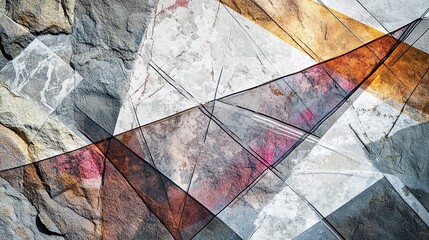 Poster - Translucent acetate sheets printed with geometric lines
