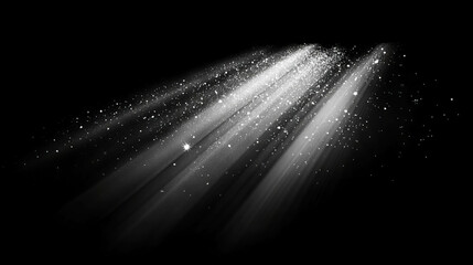 Poster - Magical glow of drifting dust particles in ambient light for creative design