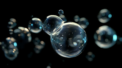Poster - Ethereal background of drifting light orbs and soft glowing spheres for tranquil spaces