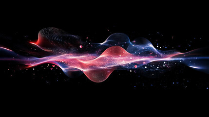 Fototapete - Abstract background with drifting light particles in dynamic motion