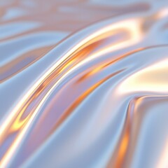 Wall Mural - abstract metallic waves with warm reflections and smooth curves in modern design