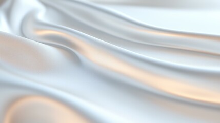 Wall Mural - elegant white silk fabric with soft waves and subtle light reflections