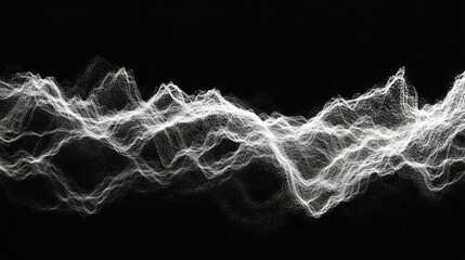 Poster - dynamic abstract digital wave patterns on dark background for modern design