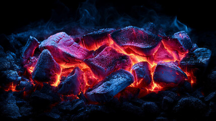 Poster - Glowing embers and fire background for design or creative projects