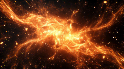 Poster - Dynamic energy waves and pulsating light in cosmic abstract design