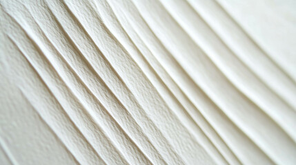 Poster - Textured angled white ribbed paper for creative design and minimalist backgrounds