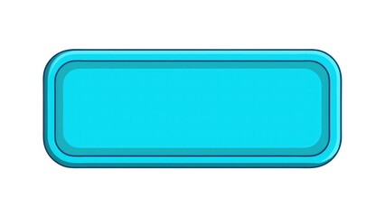 Poster - a cyan button, a rectangular shape, offering a seamless design for interface elements. Its gentle curves and smooth surface make it ideal for a sleek, modern look