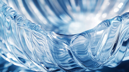 Poster - Abstract design with deep wavy ribbed transparent plastic texture