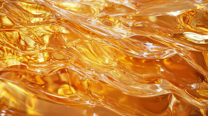 Poster - Grooved ribbed textured brittle plastic with shiny amber surface in abstract design