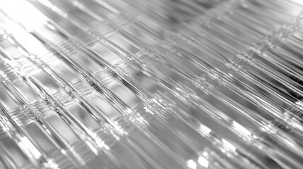 Poster - intricate texture of intersecting ribbed transparent plastic material