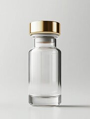 Aufkleber - Elegant glass vial with gold lid showcasing minimal design for health and wellness applications. Generative AI